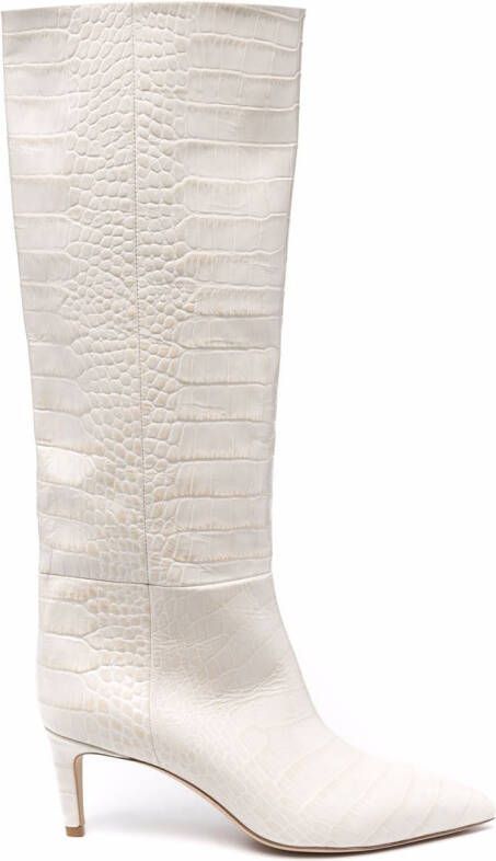 Paris Texas croc-effect stiletto boots White