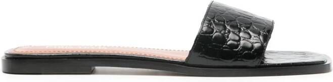 Paris Texas crocodile-effect leather sandals Black