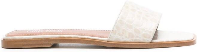 Paris Texas crocodile-effect leather sandals Neutrals