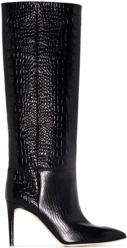 Paris Texas crocodile-embossed boots Black