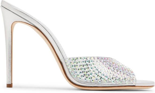 Paris Texas crystal-embellished high-heel mules Silver