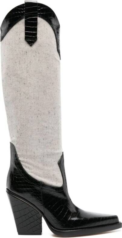 Paris Texas El Dorado 100mm canvas boots Neutrals