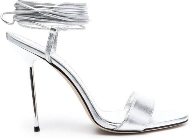 Paris Texas Guya 105mm lace-up sandals Silver