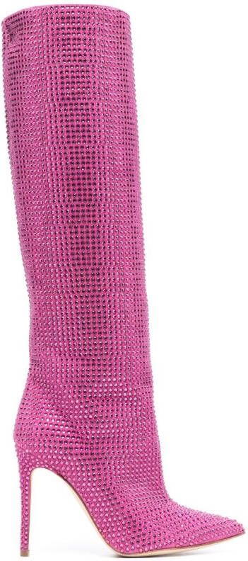 Paris Texas 110mm Holly crystal-embellished boots Pink