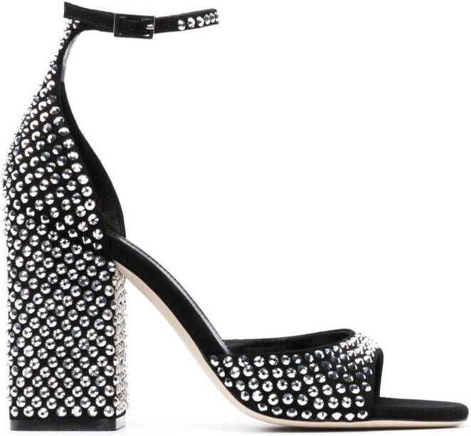 Paris Texas Holly Fiona 100mm suede sandals Black