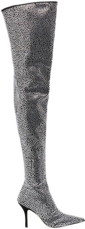 Paris Texas Holly Mama crystal-embellished 110mm boots Black