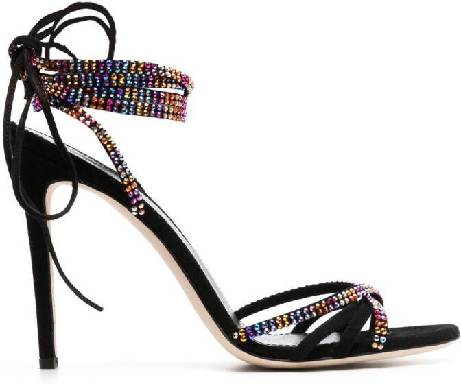 Paris Texas Holly Nicole 105mm suede sandals Black