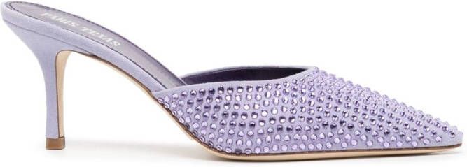 Paris Texas Hollywood 75mm crystal-embellished mules Purple