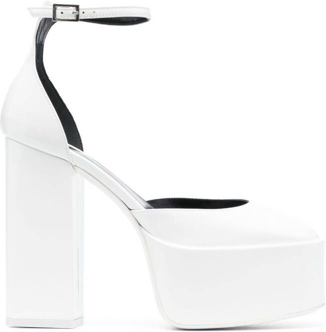 Paris Texas 130mm Jane platform pumps White
