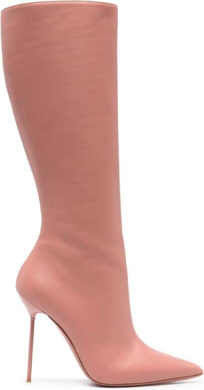 Paris Texas Lidia 105mm leather stiletto boots Pink