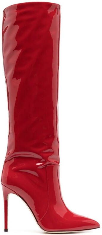 Paris Texas 110mm patent-effect boots Red