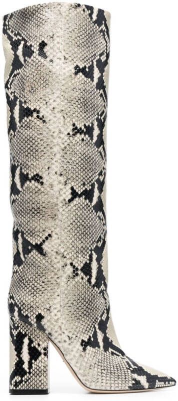 Paris Texas python-print 120mm boots Neutrals