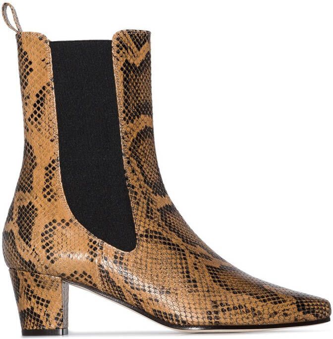 Paris Texas python-print 50mm ankle boots Brown