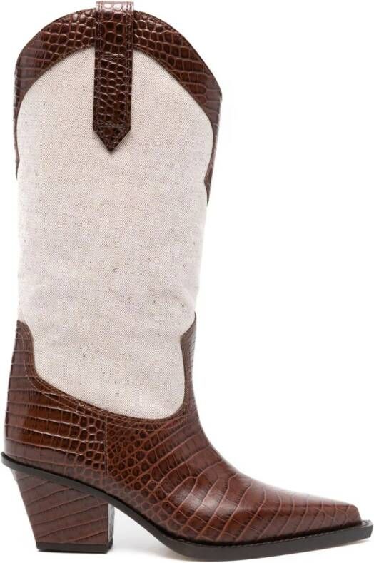 Paris Texas Rosario 60mm two-tone boots Brown