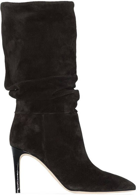 Paris Texas slouchy suede 85mm ankle boots Black