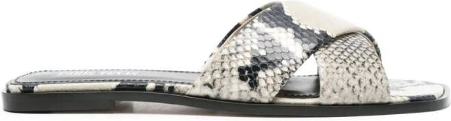 Paris Texas snakeskin-effect sandals Neutrals