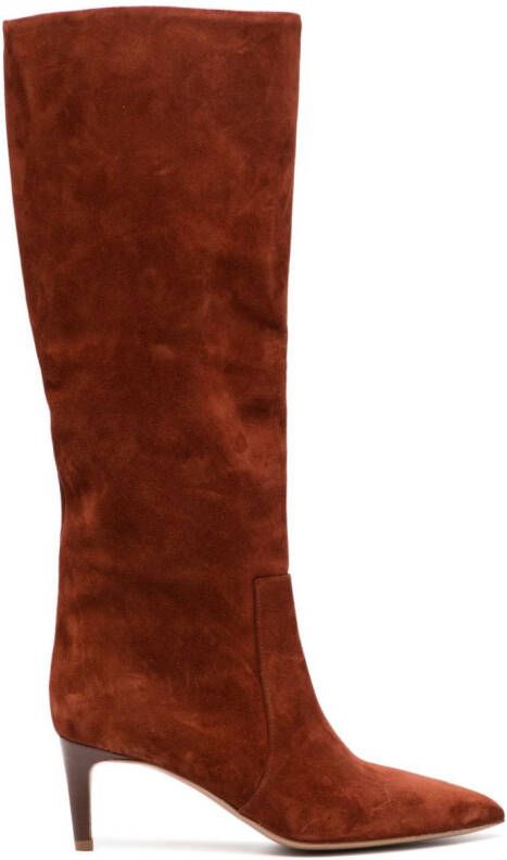Paris Texas 60mm Stilleto suede boots Brown