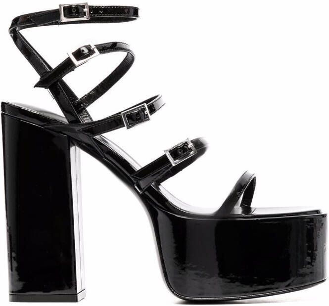 Paris Texas strappy 135mm platform sandals Black