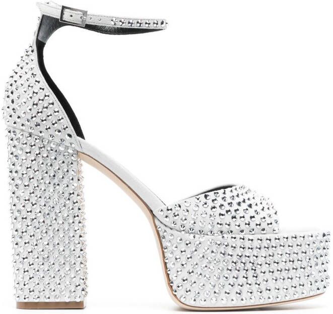 Paris Texas Tatiana 130mm platform sandals Silver