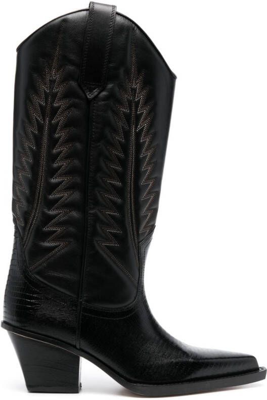 Paris Texas 65mm Texan boots Black