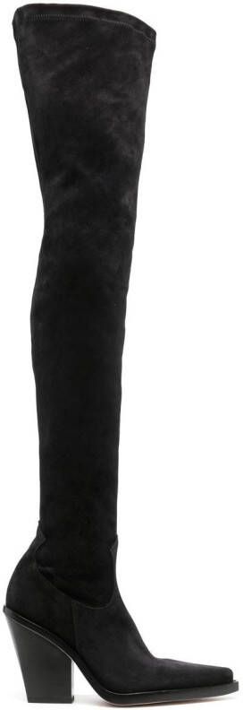 Paris Texas Vegas 100mm suede thigh-high boots Black