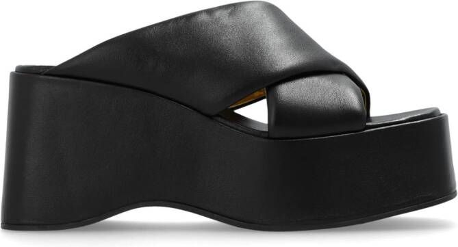 Paris Texas Vicky 80mm leather mules Black