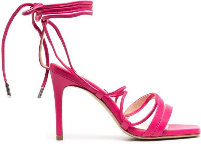 P.A.R.O.S.H. leather ankle-tie sandals Pink
