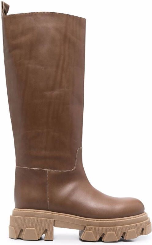 P.A.R.O.S.H. ridged leather boots Brown