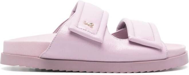 Patrizia Pepe padded leather slides Purple