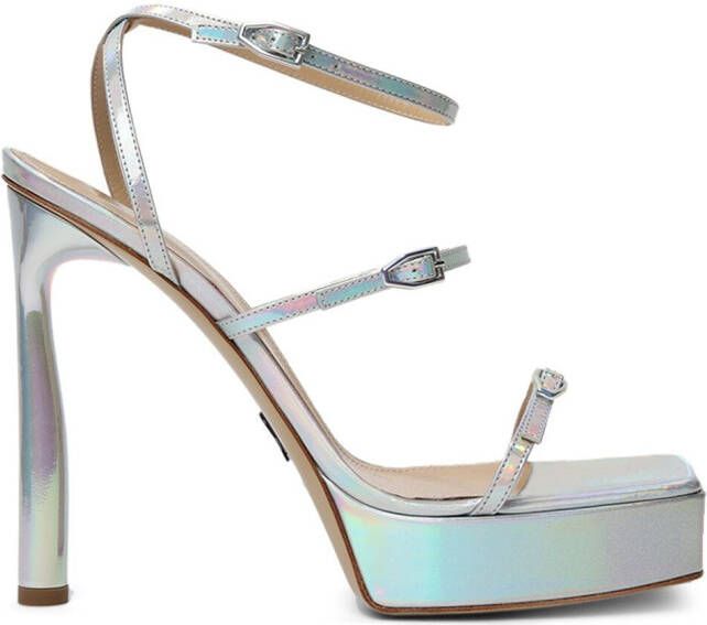 Paul Andrew 125mm Slinky platform sandals Silver