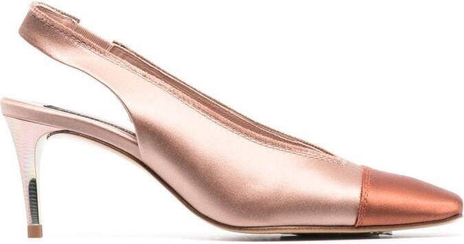 Pedro Garcia metallic slingback-strap 75mm pumps Pink