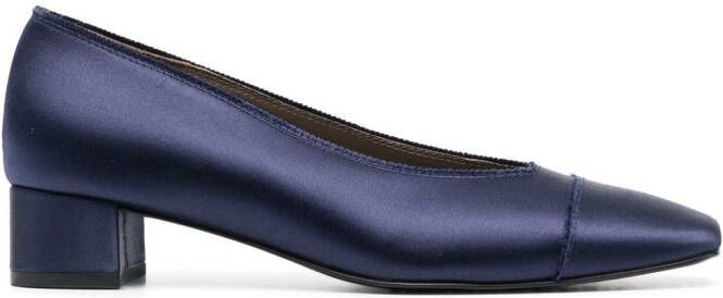 Pedro Garcia satin-finish low-heeled pumps Blue