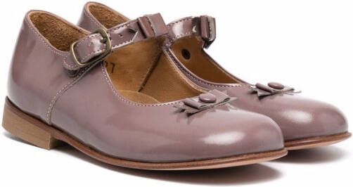 Pèpè bow-detail leather ballerina shoes Pink