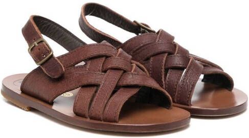 Pèpè braided-strap leather sandals Brown