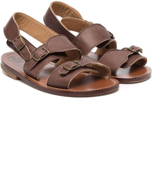 Pèpè buckle-detail leather sandals Brown