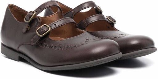 Pèpè buckle-fastening leather ballerinas Brown