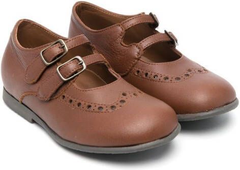 Pèpè buckle-fastening leather ballerinas Brown