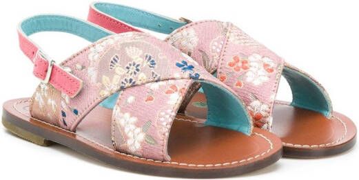 Pèpè buckled floral sandals Pink