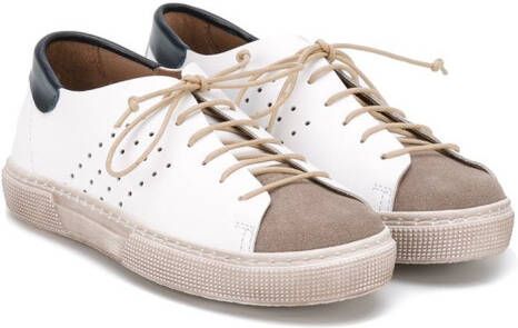 Pèpè colour panel lace-up sneakers White