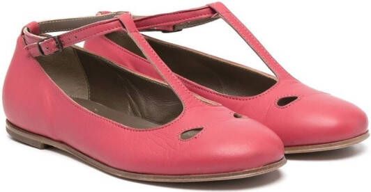 Pèpè cut out-detail leather ballerinas Pink
