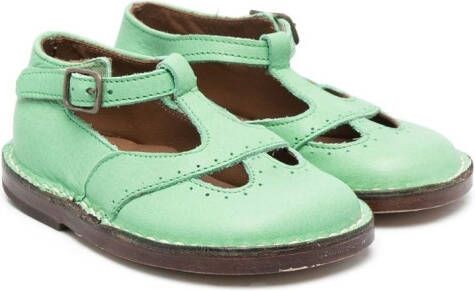 Pèpè cut-out leather ballerina shoes Green