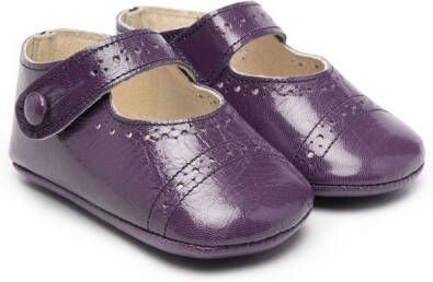 Pèpè cut-out leather crib shoes Purple