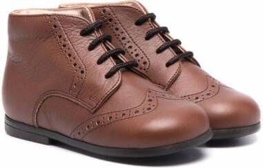 Pèpè embossed lace-up boots Brown