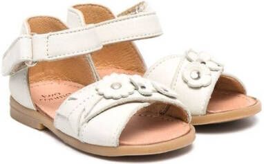 Pèpè floral appliqué leather sandals Neutrals