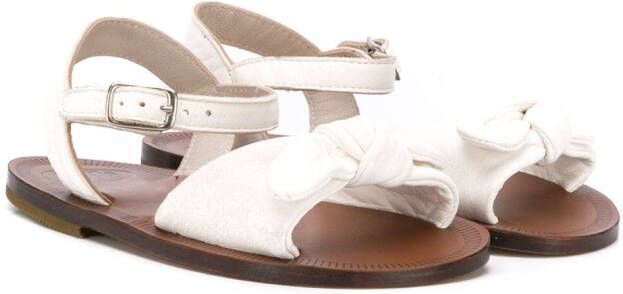 Pèpè front bow sandals White