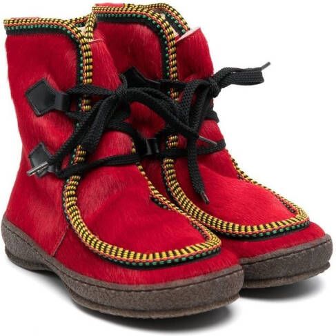 Pèpè Heidi lace-up ankle boots Red