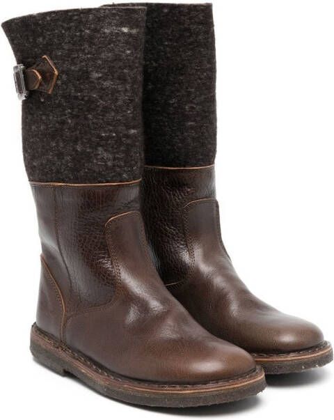 Pèpè Joe felt-detail boots Brown