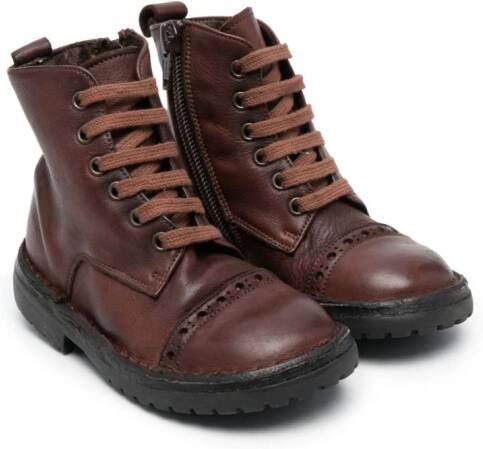 Pèpè lace-up leather boots Brown