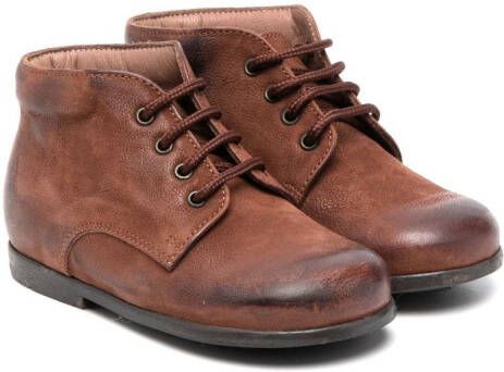 Pèpè lace-up leather boots Brown