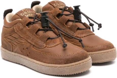 Pèpè lace-up leather sneakers Brown